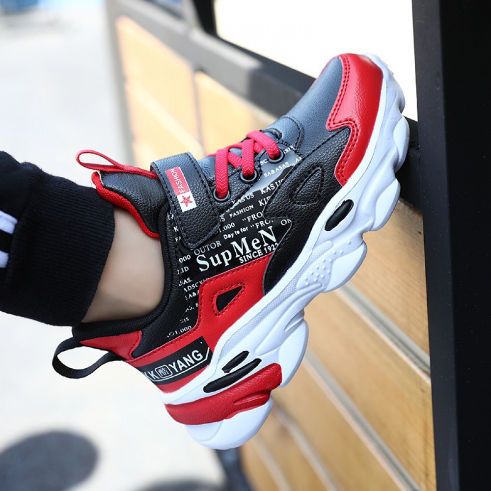 Spring Children's New Warm Sports Shoes Leather Running Shoes